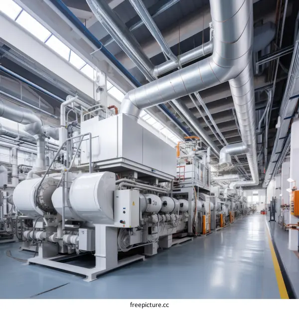 Large industrial factory interior