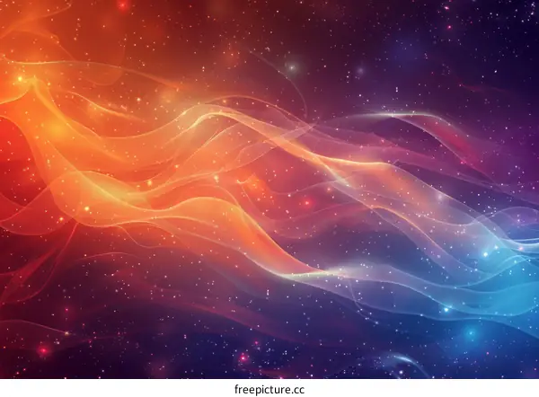 Abstract Colorful Space Nebula Flow