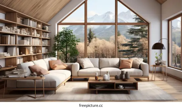 Cozy Living Room with Mountain View