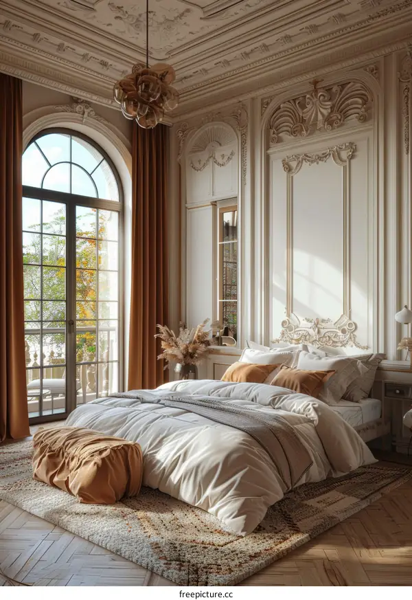 Elegant Interior Bedroom Design Illustration