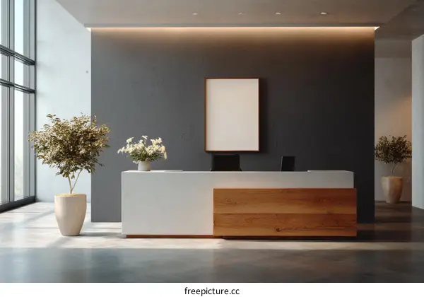 Modern Office Reception Desk Design