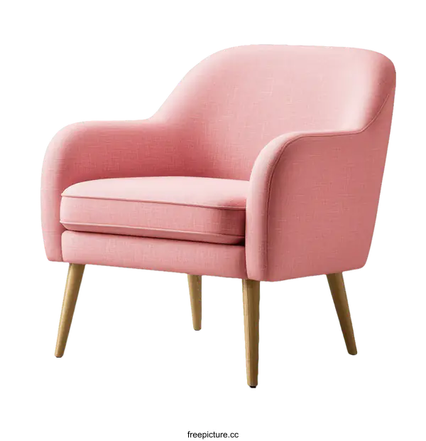 [Transparent Background PNG]Pink Armchair Modern Design