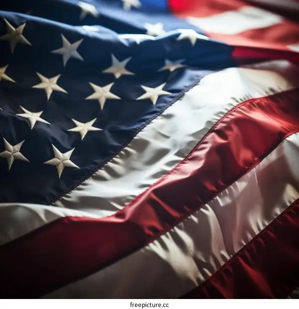 Close up of the American flag
