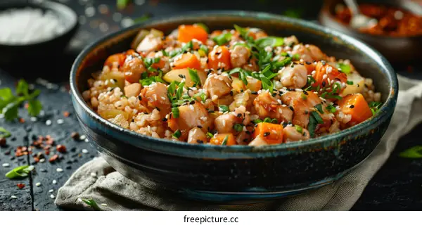 Chicken and Sweet Potato Stir-fry with Brown Rice