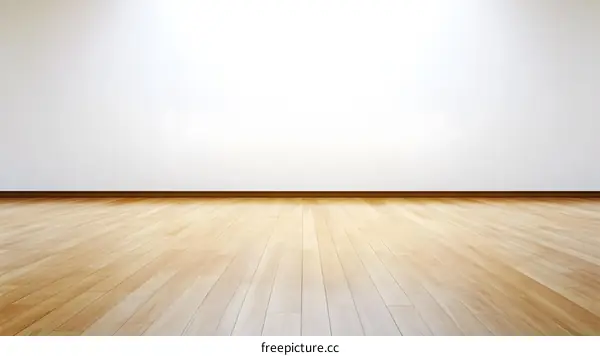 Blank White Wall and Wooden Floor