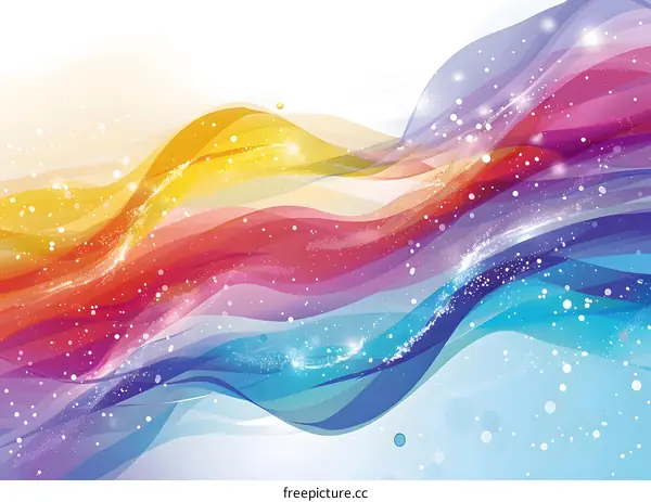 Colorful Wavy Shiny Abstract Background