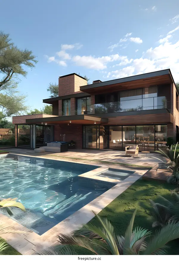 Modern house with pool and terrace