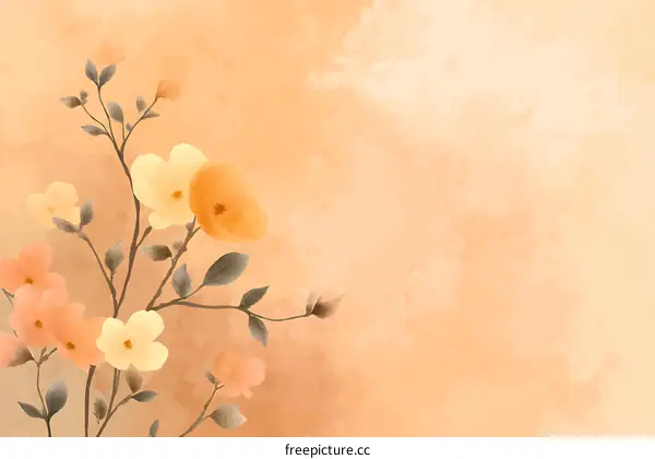 Delicate Pastel Floral Illustration