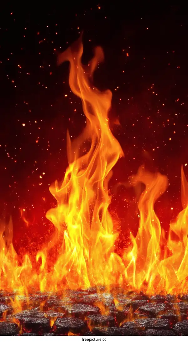 Fiery Flames of Inferno Abstract Art