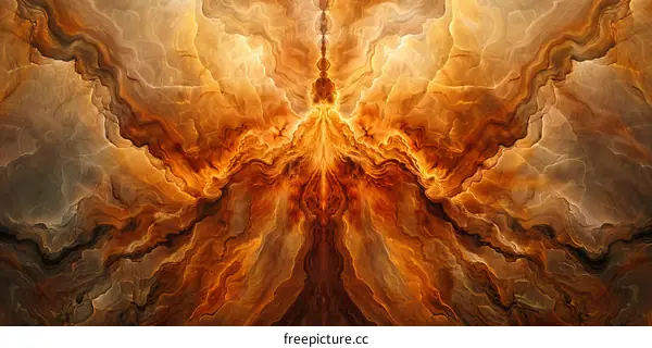 Abstract art: a phoenix's fiery rebirth and triumphant flight