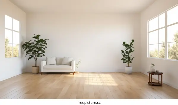 Bright and Airy Living Room With Plants