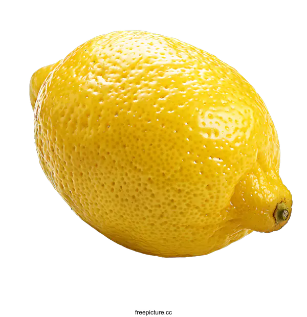 [Transparent Background PNG]A single lemon against a white background.