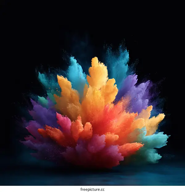 Colorful Explosion of Powder Abstract Art