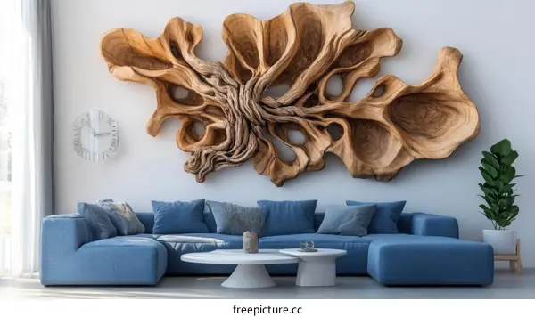 Modern Artistic Wood Wall Decor in Living Room