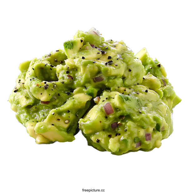 [Transparent Background PNG]Fresh Guacamole Dip on White Background