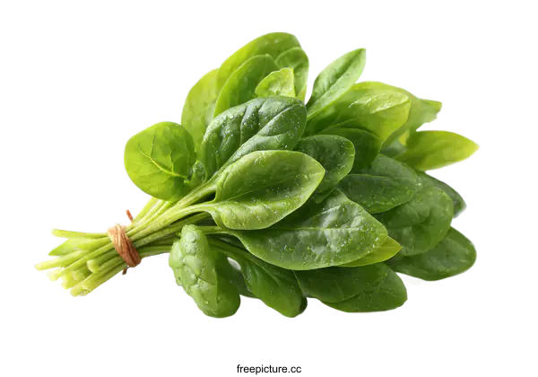 [Transparent Background PNG]Fresh Spinach Bunch Close-up