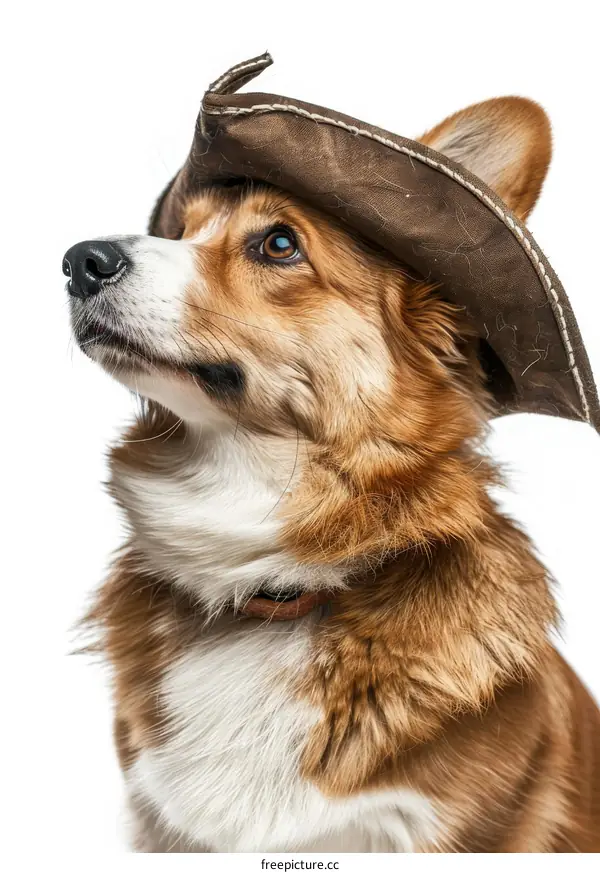 A Cute Corgi Dog Wearing a Pirate Hat