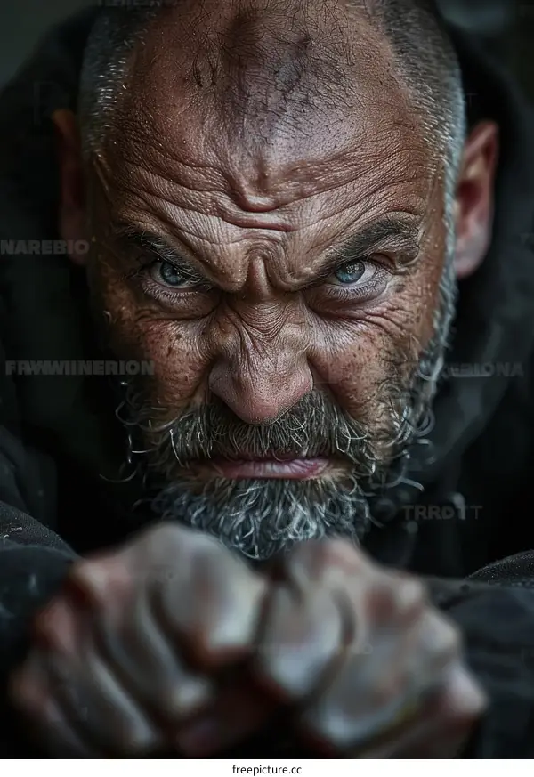 Close Up Portrait of a Serious Man