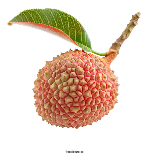 [Transparent Background PNG]Fresh Lychee Fruit with Leaf
