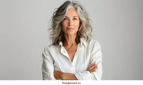 Confident Mature Woman with Crossed Arms