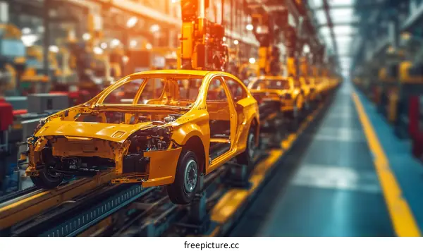 Automated Car Manufacturing Process in a Factory