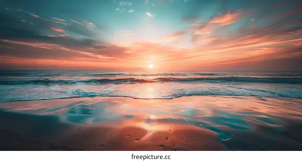 Serene Sunset at the Beach