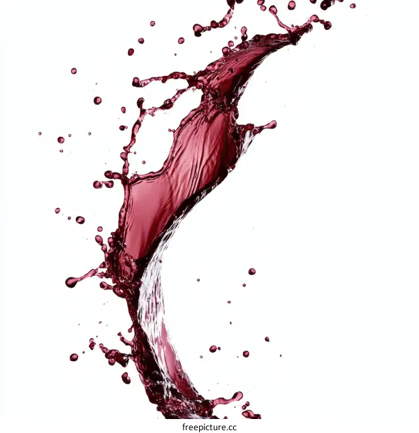 Red Wine Splashing Dynamically