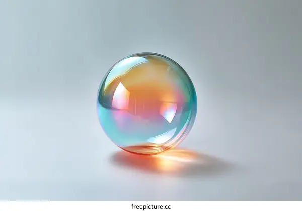 Abstract iridescent sphere on light background