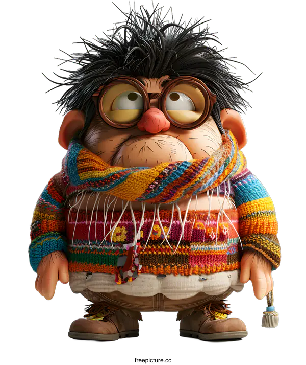 [Transparent Background PNG]3D rendering of a funny cartoon character