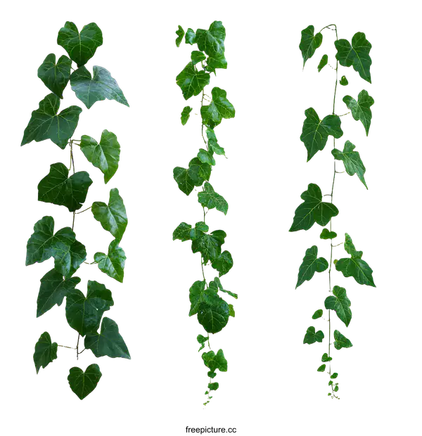 [Transparent Background PNG]Green Ivy Vines Isolated on White Background