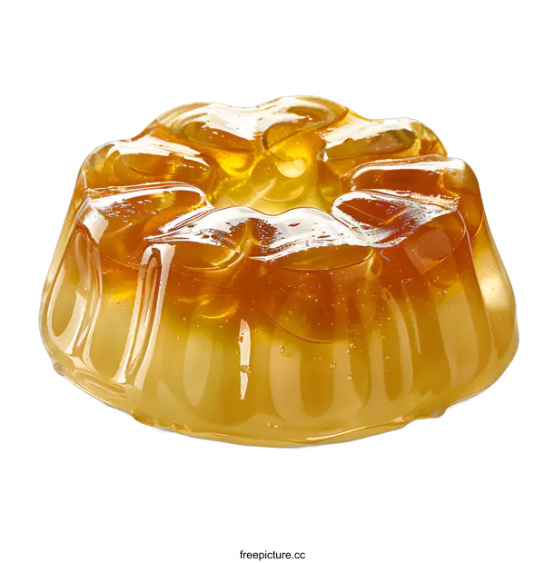 [Transparent Background PNG]Close-up of golden jelly dessert