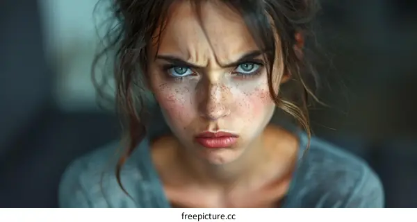 Close Up Portrait of a Caucasian Woman