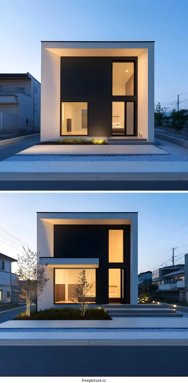 Modern Minimalist House with Black and White Exterior