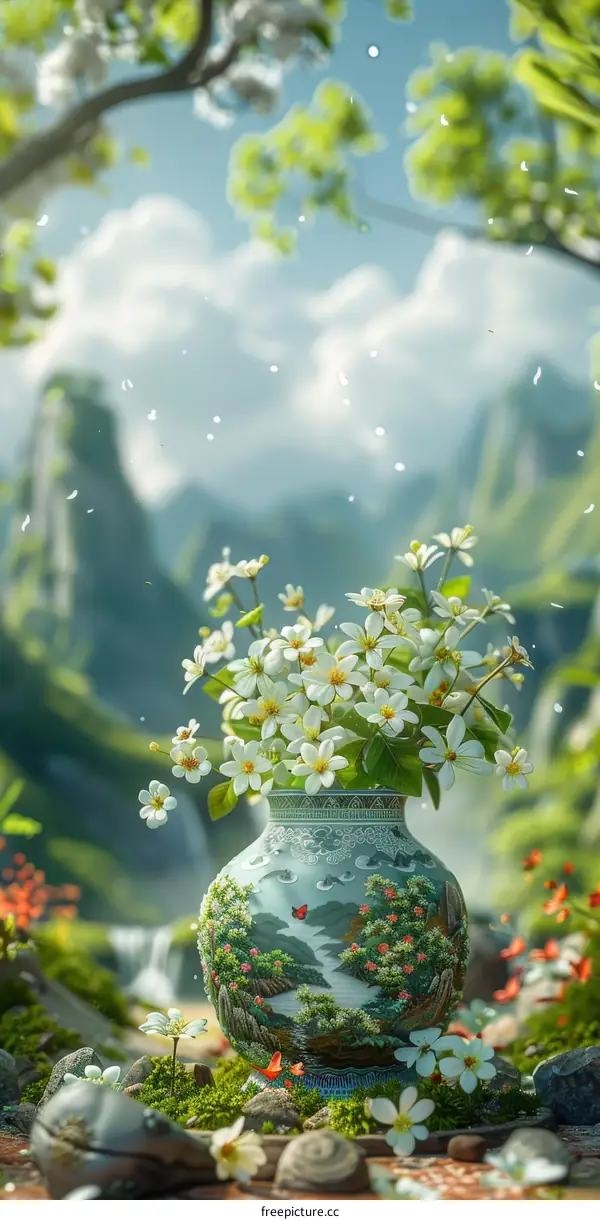 Beautiful Springtime Flowers in a Vase