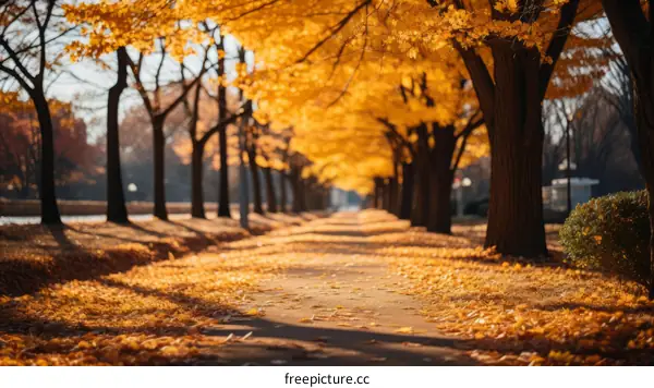 Fall Scenery With Trees and Leaves