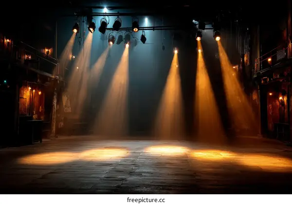 Industrial Stage Lighting with Dramatic Beams