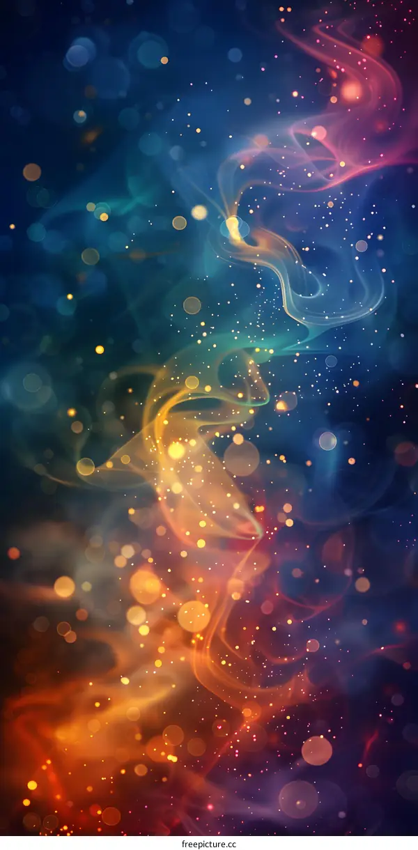 Colorful smoke under暈background