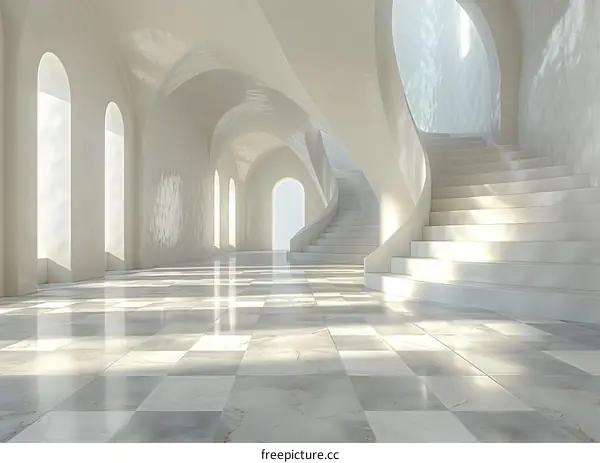 Elegant White Architectural Interior Design