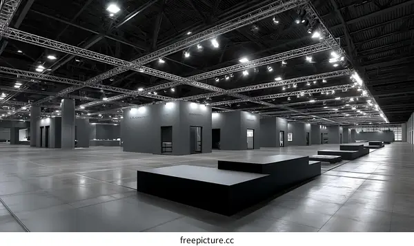 Exhibition Hall Interior Design with Elevated Platforms