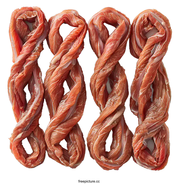 [Transparent Background PNG]Four pieces of meat arranged in a figure eight pattern