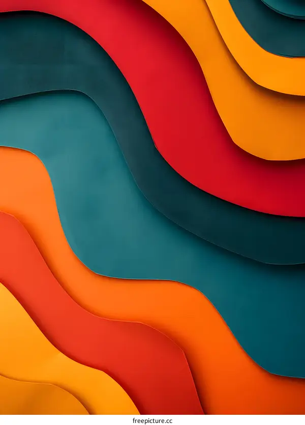 Abstract Background With Wavy Colorful Paper