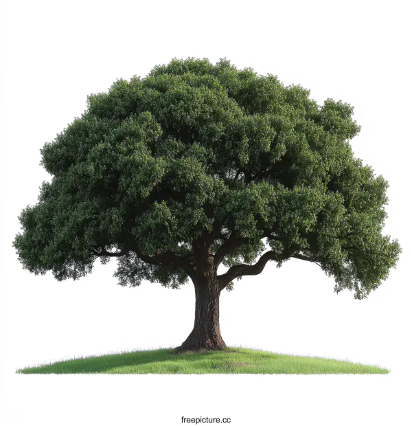 [Transparent Background PNG]Majestic Tree on a Hill Illustration