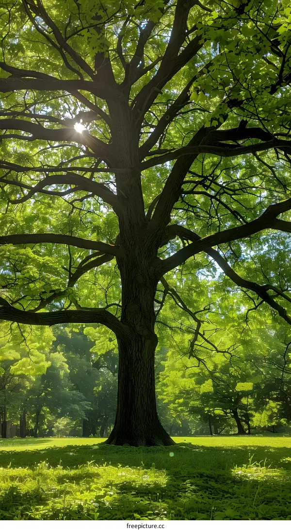Sunlight through the branches of a tree