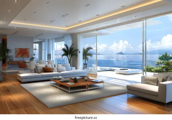 Modern Luxury House Interior Design with Stunning Sea Views