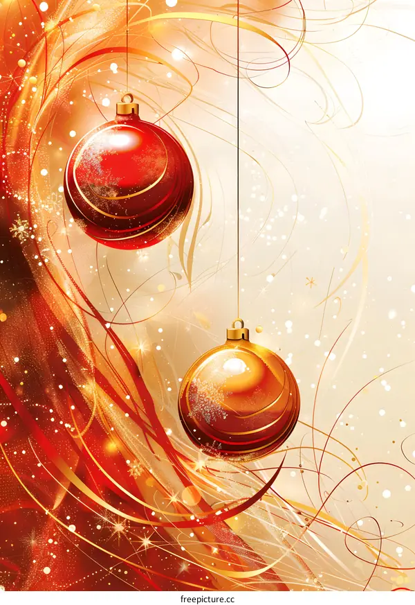 Christmas red golden balls