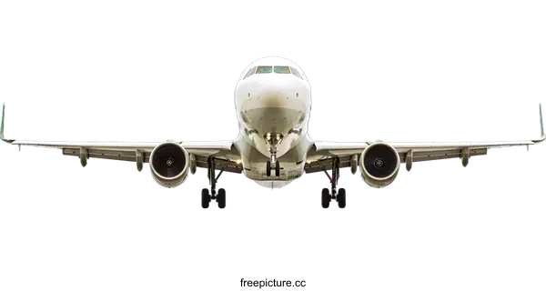 [Transparent Background PNG]White Airplane Landing Isolated On White Background