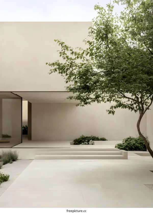 Minimalist Modern Architecture House with a Courtyard