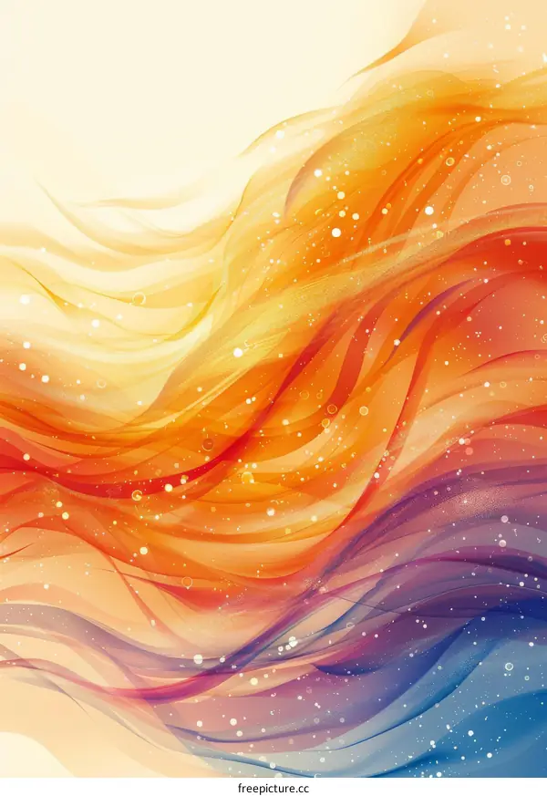 Flowing Abstract Waves in CMYK