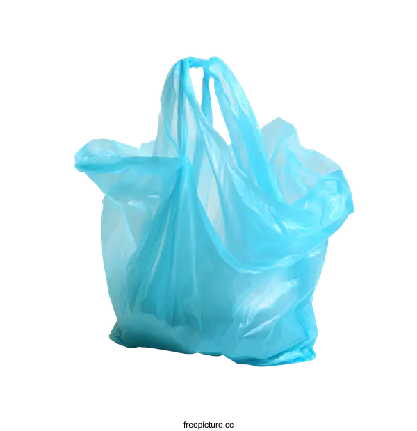 [Transparent Background PNG]Light Blue Plastic Shopping Bag