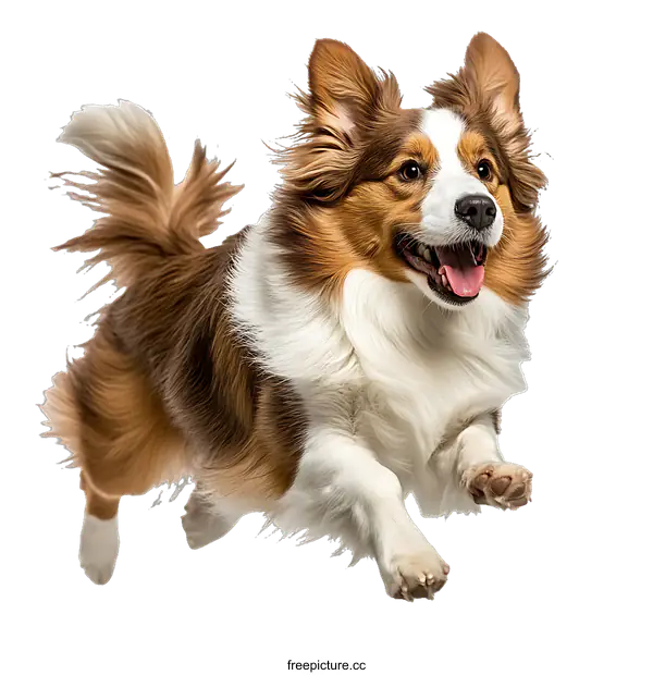 [Transparent Background PNG]Adorable Dog in Mid-Air